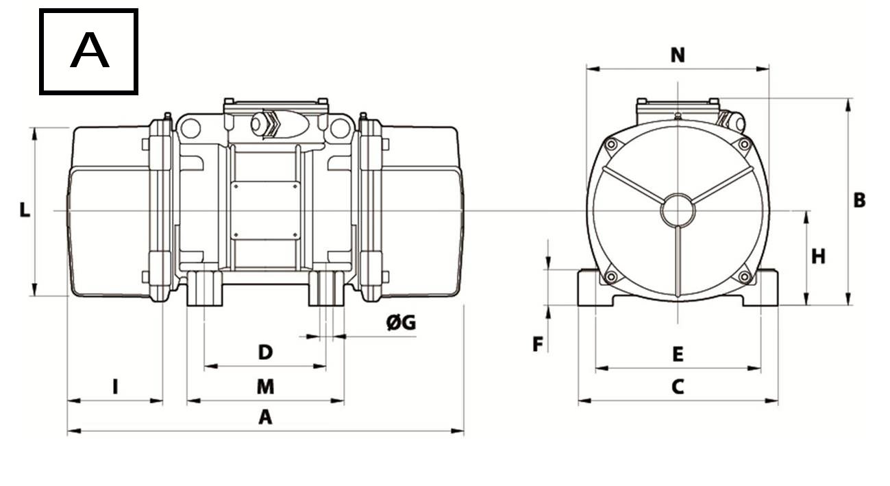 A MVSI E : 4 pôles - 1500/1800 rpm - Triphasés